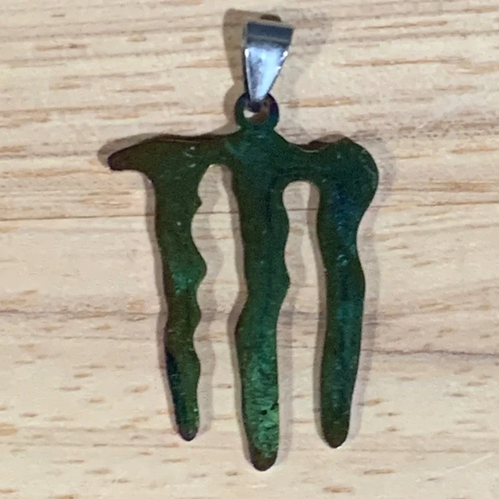 Monster Energy Pendant Unisex Iridescent Oil Slick Logo Grunge Y2K